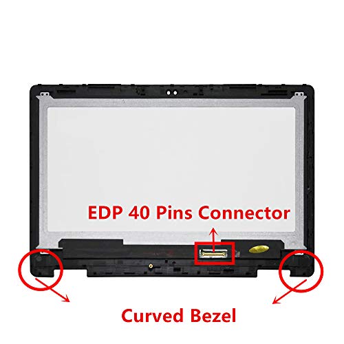 Lcdoled Replacement 13.3 Inches Fullhd 1080P B133Hab01.0 Nv133Fhm-N41 Lcd Display Touch Screen Digitizer Assembly Bezel For Dell Inspiron 13 P69G P69G001 (Curved Bezel - 40 Pins Connector) #TOP1