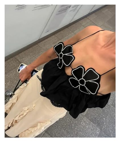 JAMPOL Floral Chic Cropped Top Vest for Women Camisole Backless Suspender Tops Female Elegant Sexy Sleeveless Street3