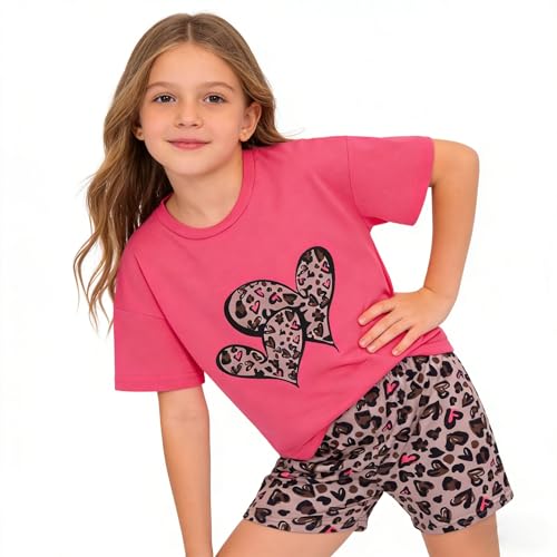 Image of Axumity Kid Toddler Girl Clothes Summer Ruffle Sleeve Figure Graphic Shirt + Shorts Summer Outfits Set