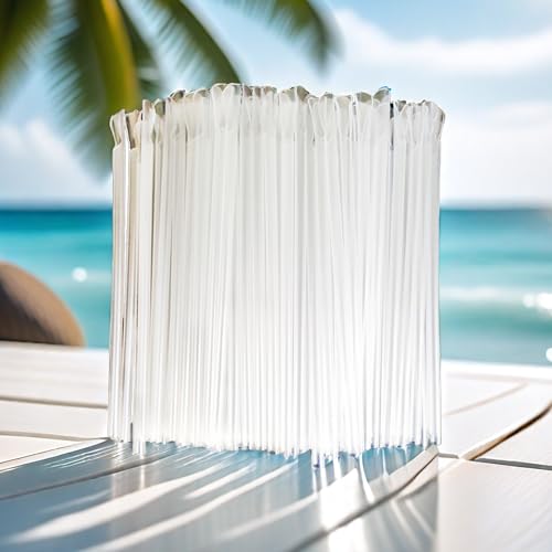 100 pitillos plásticos transparentes con cuchara, flexibles miniatura 3