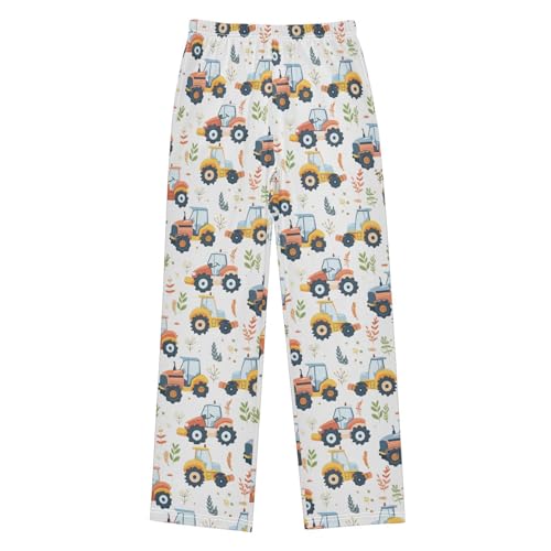 Pajama Bottoms, Cute Tractors Pattern Pajamas Pant Lounge Wear Sleep Long Pants Casual Sleepwear PJS