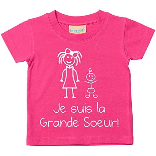 60 Second Makeover Limited T-shirt pour bébé, enfant Motif Je Suis La Grande Soeur - Rose - 5-6 ans