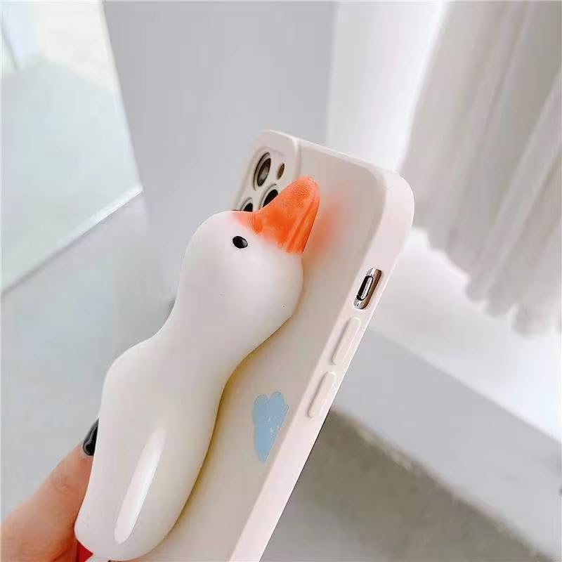 Image of COVERLY for iPhone 12 Pro 3D Duck Squeezy Cartoon Case,Premium Luxury Silicone Quack Stress Release Decor Case Cool Stand Game Full Protective Cute Kawaii Aesthetic Cover for Apple iPhone 12 Pro