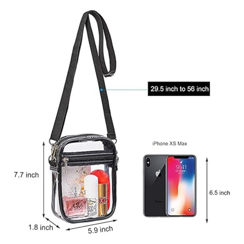 Transparent Crossbody Bag with Adjustable Shoulder Strap,Front Pocket for Concerts Sports Festivals3