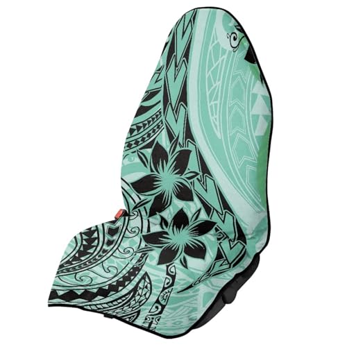 Image of Car Seat Towel Cover Waterproof & Non-Slip Green Polynesian Tattoo Automotive Vehicles Seat Cover Protectors Fashion Auto Interior Fit Most Car, Truck, SUV, or Van