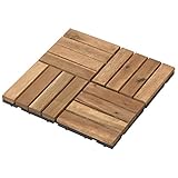 ガーデンマスター(Gardenmaster) 天然木ウッドパネル ガーデンタイル (1枚バラ売り) 天然木アカシア材 NAJT-16(BR)