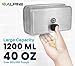 Alpine Commercial Wall-Mounted Soap Dispenser – Stainless Steel, Liquid, Manual Pump, ADA Compliant, 1200ml for High-Traffic Bathrooms (Horizontal)