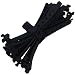 20 Pcs Colorful Adjustable Silicone Fastening Cable Tie Wire Organizer Cable Strap for Cord Wire Management,Black
