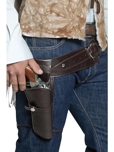 Smiffys Authentische Western Kollektion Umherstreifender Räuber Gürtel und Holster Einzelnes Holster Halloween
