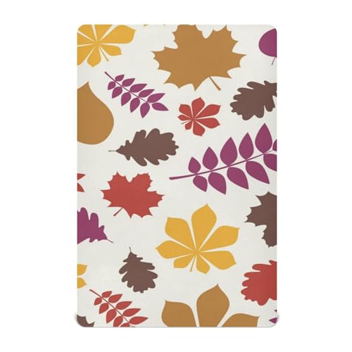 Moudou Autumn Maple Leaf Playard Sheet for Boy Girls, Soft Breathable Fitted Toddler Sheet for Standard Playard Bed Mattress, 39 x 27 x 5 Inch