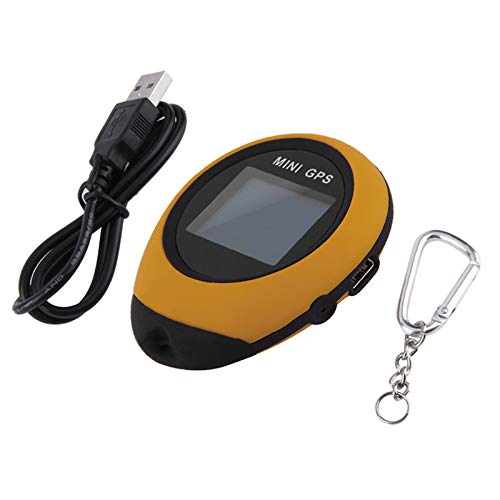 Mini GPS Navigation,Portable Outdoor Location Finder Tracker Handheld with Kay Chain USB Rechargeable for Outdoor Hiking Traveling Hunting Wild Exploration(Orange) - Thumbnail 3