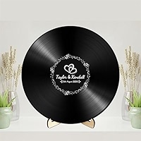 Certykllp Livre D'or De Mariage Vintage Personnalisé En Vinyle Avec Photo Personnalisée, Nom Et Date En Bois Rustique, Idée Alternative Pour Mariage, Fête élégante, Fiançailles