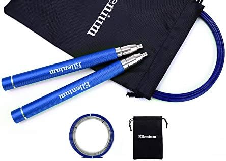 Ellenium Speed Jump Rope - Premium Quality with Self-Locking Adjustable Design, Fast & Smooth Bearings, Anti-Slip Handles | Great for Boxing, MMA, Double Unders, Crossfit, and Fitness Workouts