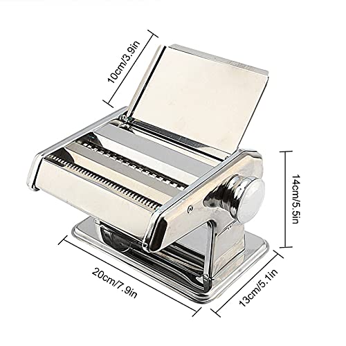 Nudelmaschine, 3 in 1 Heavy Duty Edelstahl Manuelle Nudelmaschine Manuell Pasta Walze Maschine mit Kurbel und Klemme für… – Bild 3
