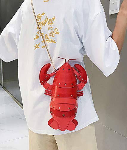 QZUnique Crab Handbag Crayfish Shells Crossbody Bag Novelty Animal Shaped Purse Detachable Shoulder Bag for Women Girl4