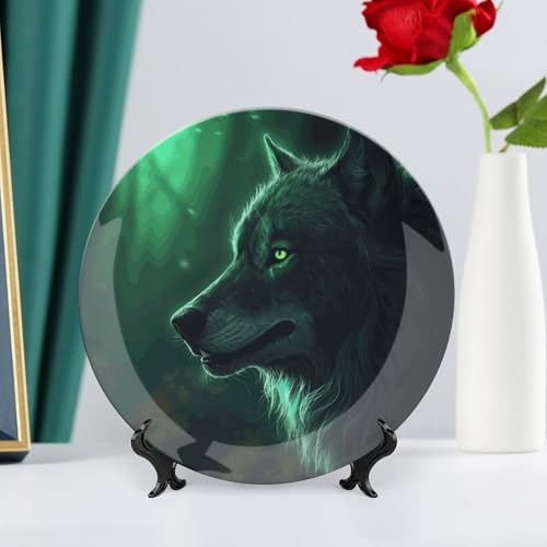 Plato decorativo Green Wolf Bone China 10 pulgadas miniatura 6