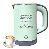 Small Electric Tea Kettle, 0.8L Portable Travel Hot Water Boiler Stainless Steel,Low Power Cordles M