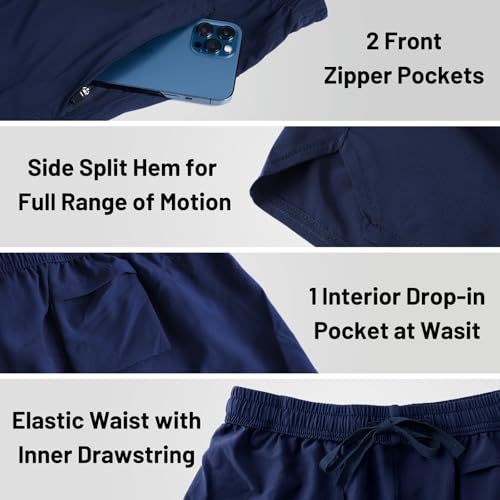 Image of MIER Men's Workout Running Shorts Lightweight Active 5 Inches Shorts with Pockets, Quick Dry, Breathable