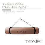 TONE Fitness Yoga Mat 1/4" Thick Non Slip Exercise & Pilates Mat for Home Workouts with Carrying Strap | Multiple Options - Image 3