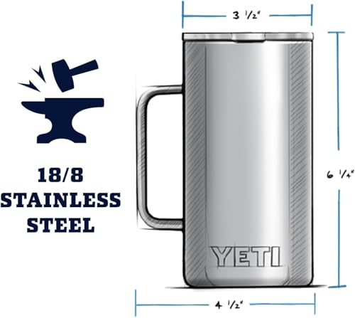 Image of YETI Rambler 24 oz Mug, Vacuum Insulated, Stainless Steel with MagSlider Lid, Ridegeline