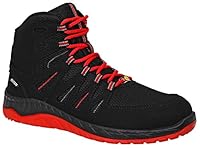 ELTEN Sicherheitsschuhe MADDOX black-red Mid ESD S3, Herren, Textil, Stahlkappe, leicht, sportlich, Schwarz/Rot, Größe: 43