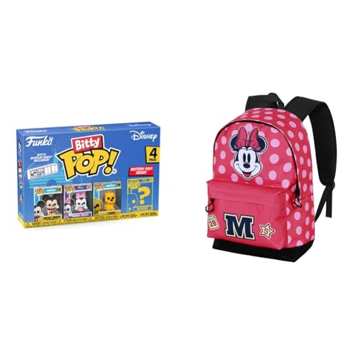 Funko Bitty Pop Disney Topolino/Minnie/Pluto – Mini figure da collezione 2,2 cm, Zaino Disney Minnie Class HS Fan 2,2 31×44 cm Rosa