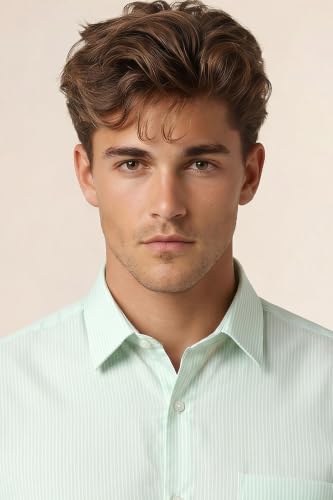 Image of Peter England Men's Slim Fit Full Sleeve Pin-Striped Formal Shirt | Cotton-Rich | Wonder Fabric | Pin Point Oxford
