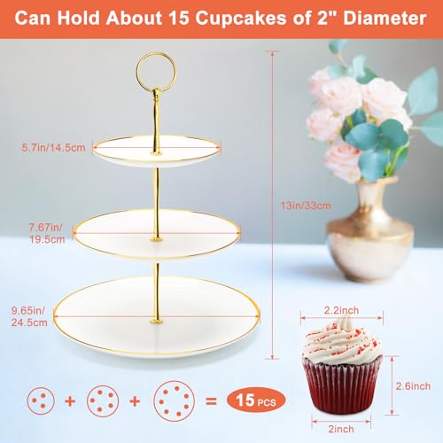 Coitak 3 Tier Cupcake Stand, Plastic Tiered Serving Stand, Dessert Tower Tray for Tea Party, Baby Shower and Wedding - Image 4