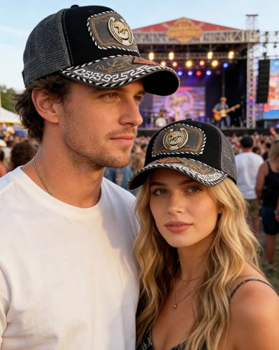 Image of TOPACC Western Trucker Hat for Men Women Cowboy Country Hat Snapback Cap