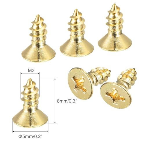 Tornillo plano autorroscante M3x8mm Phillips para madera 100 unidades miniatura 2