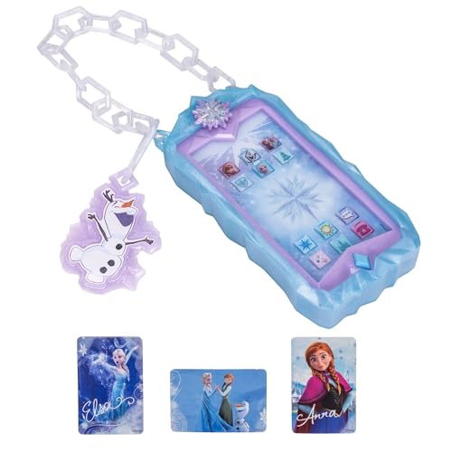 Disney Frozen ICY Magic Phone with Phone Case with Stylish Handle for On-The-Go Adventures - Features ICY Lights Real Phone Sounds & Phrases from Anna Elsa & Olaf!