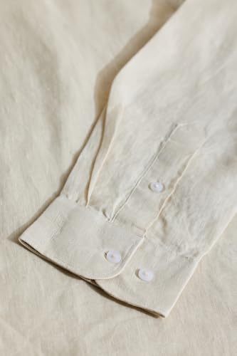 Image of SNITCH Men Casual Shirt | Slim Fit Full Sleeve Classic Collar Solid Pattern | 100% Linen, Breathable & Lightweight Fabric, Machine Washable