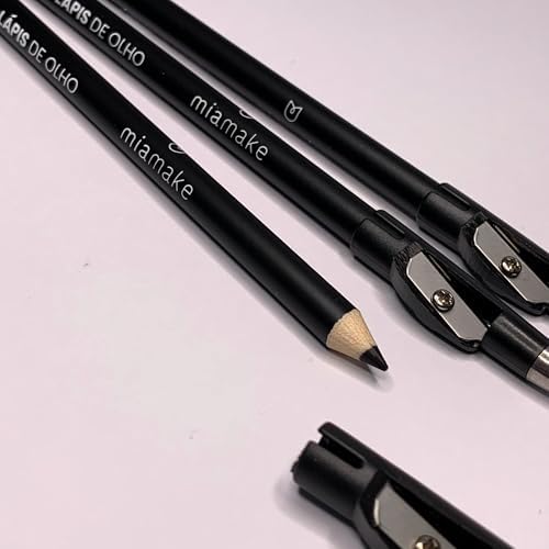 Kit 3 Lápis de Olho Preto, Delineador em Lápis com apontador Maqu...