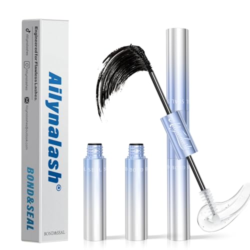 Ailynalash Lash Cluster Glue,150H Super Strong Hold Lash Bond and Seal Waterproof,2-in-1 Lash Glue for Eyelash Clusters,Black Long-Lasting, Latex-Free,Quick Dry Eyelash Glue for Clusters(5ml+5ml)