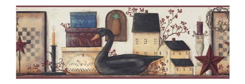 Cenefa de cisne negro con acabado premium York Wallcoverings modelo BG1613BD 2