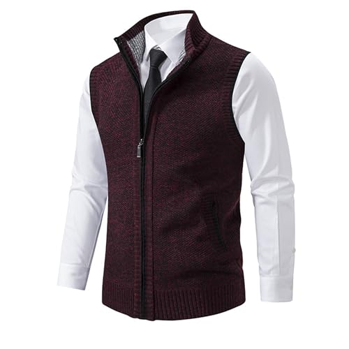 Men's Knitted Cardigan Vest Stand Up Collar Sleeveless Sweater Comfortable Breathable Tank Top2