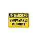 KDEQT Sticker De Carro 11 Cm * 7,6 Cm Advertencia La Nieve Me Pone Cachonda Calcomanía De PVC para Coche