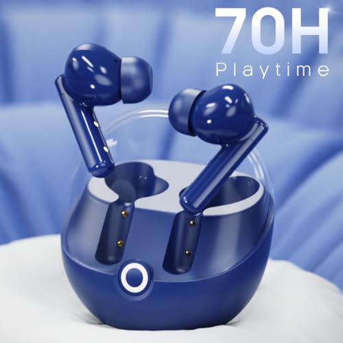 Image of Leaf Buds X514 True Wireless ANC in Ear Earbuds with AI Sound App,Active Noise Cancellation,Transparency Mode,70H Playtime,Quad Mic Enc,40Ms Low Latency,13M Driver, Ipx5, Bluetooth V5.4(Midnight Blue)