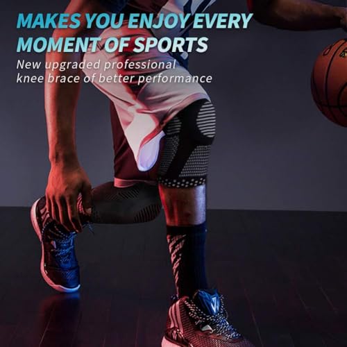 NEENCA Professional Knee Brace, Compression Knee Sleeve with Patella Gel Pad & Side Stabilizers, Medical Knee Pad for Running, Workout, Arthritis, Joint Recovery - Single (Black, L)