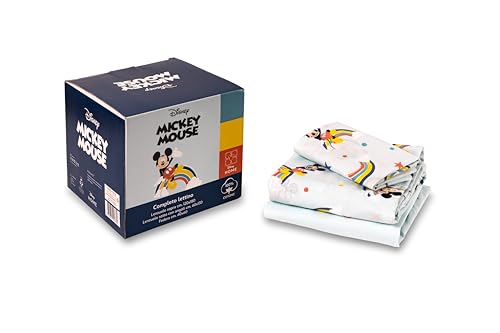 Parure de lit bébé Disney Mickey avec drap de dessus en coton - 7