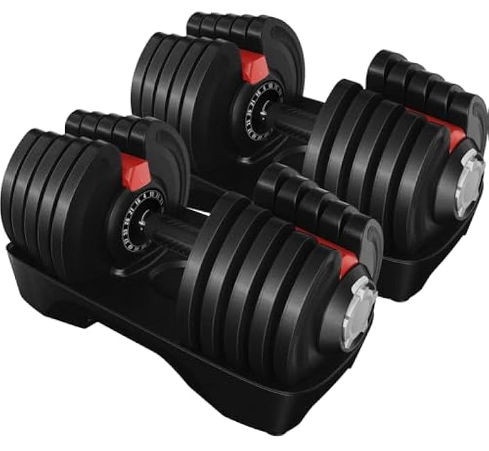 Yaheetech Adjustable Dumbbells Set 28LB/40LB/52.5LB/90LB, Fast Adjust Weight Set Pair