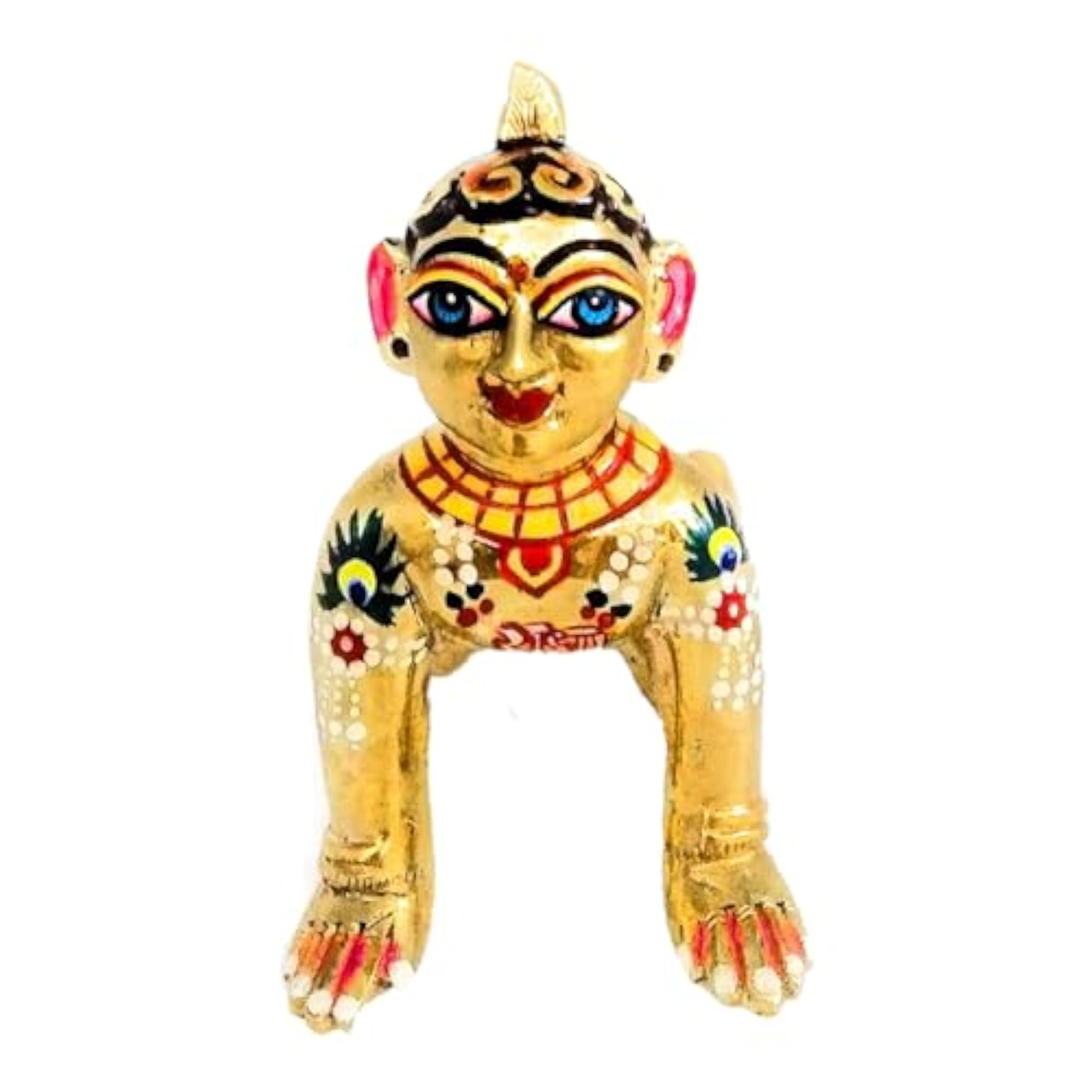 Ashtadhatu-Brass Laddu Radha Idol, 2 Inch Height
