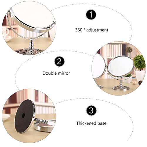 Miroir de maquillage rotatif double face contre les reflets flous - 6