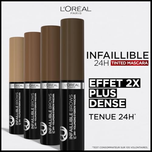 L'Oréal Paris - Mascara Sourcils Volumateur et longue tenue - Infaillible 24H Tinted Mascara - Teinte : Light Brunette
