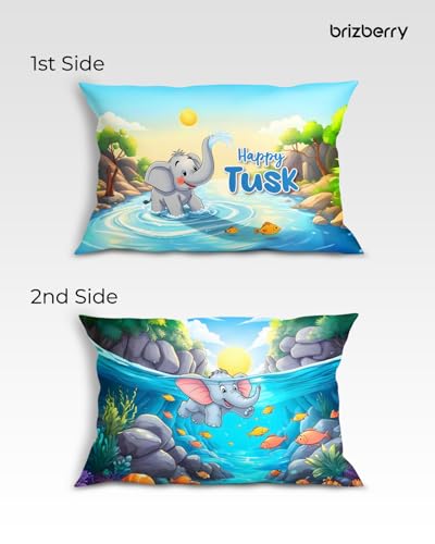 Image of Brizberry Kids Pillow Cushion with Super Soft Fabric | Animal & Cartoon Prints | 12x18 inches (Design 2)