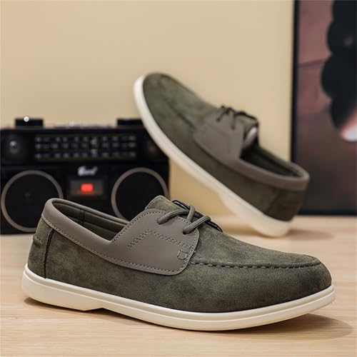 Men's Lightweight Breathable Canvas Slip On Loafers Boat Shoes Soft Suede-Like Material Non-Slip Rubber Sole Comfortable for Daily Walking Driving Traveling Casual Outings3