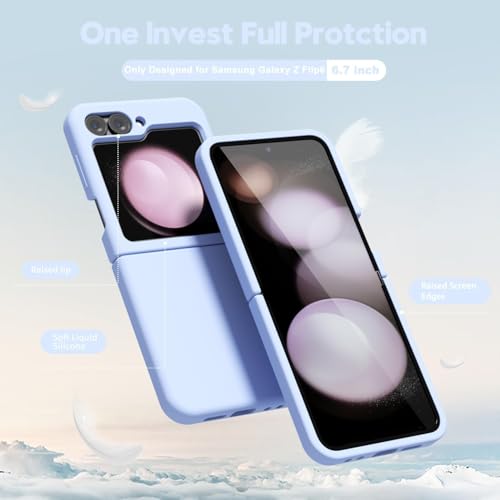 Image of MIDOS Back Cover Compatible with Samsung Z Flip 6 Case Liquid Silicone Full Protection Shock Proof Back Cover for Samsung Galaxy Z Flip 6 (Sky Blue)