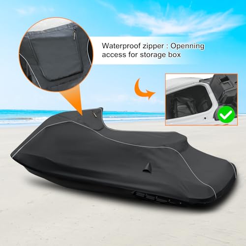 Waterproof Jet Ski Cover Custom Fit for 2021-2025 VX Cruiser/VX Cruiser HO, 600D Oxford UV-Proof Jetski Waverunner Covers, Trailerable Jetski Cover with Air Vents, Reflective Strips by BIGACOVER - Image 6