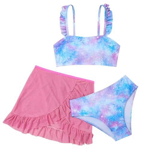 Maillot de bain bébé fille anti-UV fini la peur du soleil ensemble 3 pièces avec chapeau