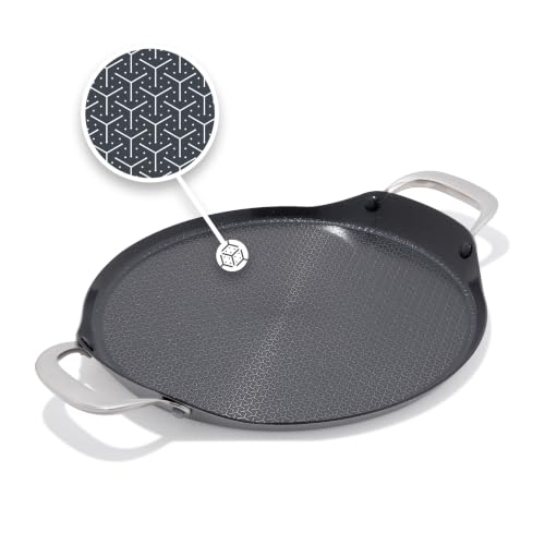 Image of OXO Hybrid Nonstick Stainless Steel Griddle Pan, Durable PFAS-Free Ceramic Skillet, Stay-Cool Handle, Induction & All Cooktop Compatible, Dishwasher Safe, Mirror Polished Tri-Ply